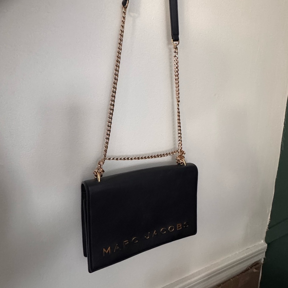 Marc Jacobs Black and Gold Crossbody Bag